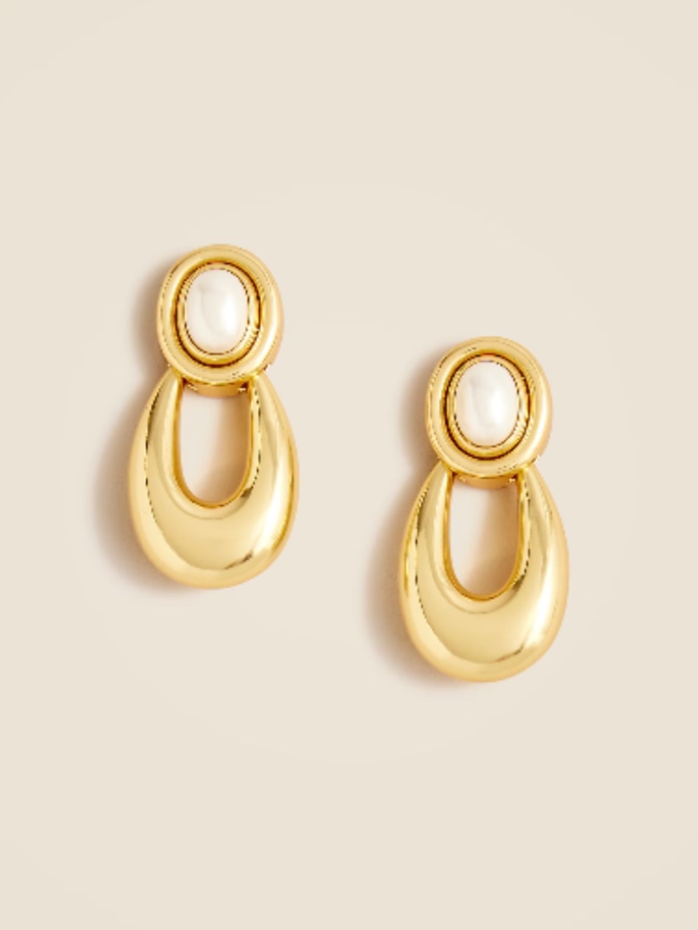 J.Crew Pearl door knocker earrings